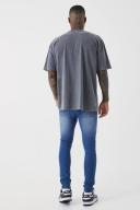 Mens Mid Blue Super Skinny Stretch Jean