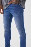 Mens Mid Blue Super Skinny Stretch Jean