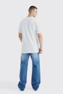 Mens Mid Blue Tall Relaxed Rigid Flare Jean