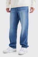 Mens Mid Blue Tall Relaxed Rigid Jean