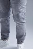 Mens Mid Grey Plus Stretch Skinny Fit Biker Jean
