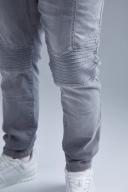 Mens Mid Grey Plus Stretch Skinny Fit Biker Jean