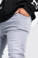 Mens Mid Grey Plus Stretch Skinny Fit Jean