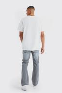Mens Mid Grey Relaxed Rigid Flare Jean