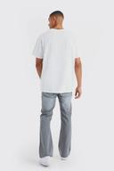 Mens Mid Grey Relaxed Rigid Flare Jean