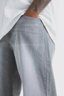 Mens Mid Grey Relaxed Rigid Jean