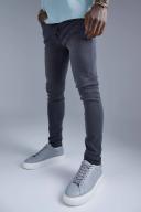 Mens Mid Grey Skinny Stretch Jean