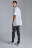 Mens Mid Grey Skinny Stretch Jean