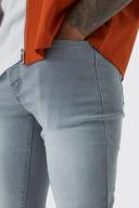 Mens Mid Grey Skinny Stretch Jean