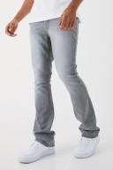 Mens Mid Grey Slim Rigid Flare Jean