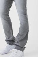 Mens Mid Grey Slim Rigid Flare Jean