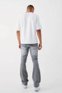 Mens Mid Grey Slim Rigid Flare Jean