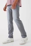 Mens Mid Grey Straight Rigid Jean