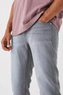 Mens Mid Grey Straight Rigid Jean