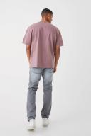 Mens Mid Grey Straight Rigid Jean