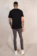 Mens Mid Grey Super Skinny Jeans With All Over rips