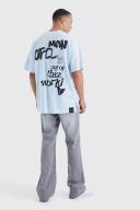 Mens Mid Grey Tall Relaxed Rigid Flare Jean