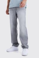 Mens Mid Grey Tall Relaxed Rigid Jean