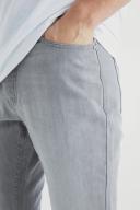 Mens Mid Grey Tall Slim Rigid Flare Jean