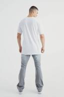 Mens Mid Grey Tall Slim Rigid Flare Jean