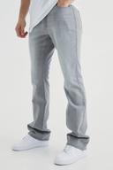 Mens Mid Grey Tall Slim Rigid Flare Jean