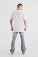 Mens Mid Grey Tall Slim Rigid Flare Jean
