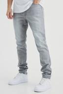 Mens Mid Grey Tall Slim Rigid Jean