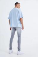 Mens Mid Grey Tall Super Skinny Stretch Jean