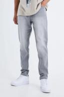 Mens Mid Grey Tall Tapered Rigid Jean