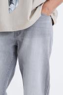 Mens Mid Grey Tall Tapered Rigid Jean