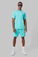 Mens Mint Man Active Contrast T-Shirt and Short Set
