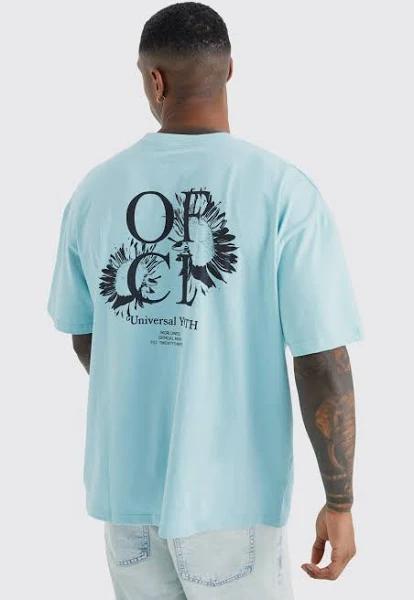 Mens Mint Oversized Ofcl Daisy Print T-Shirt