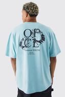 Mens Mint Tall Oversized Ofcl Daisy Print T-Shirt