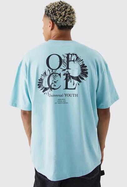 Mens Mint Tall Oversized Ofcl Daisy Print T-Shirt