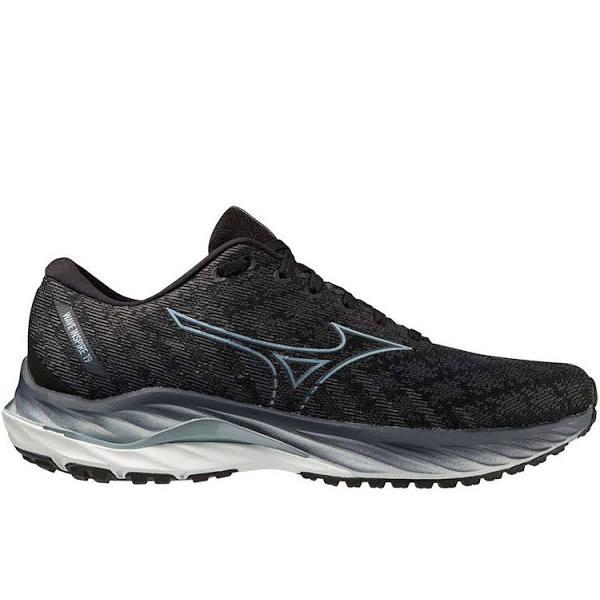 Mens Mizuno Wave Inspire 19, Black/Glacial Ridge/Illusion Blue / 7.5