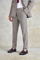 Mens Mocha Slim Check Suit Trousers