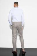 Mens Mocha Slim Check Suit Trousers