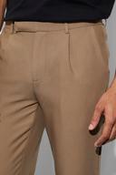 Mens Mocha Slim Crop Suit Trousers