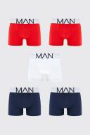 Mens Multi 5 Pack Mix Colour Man Trunks