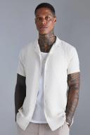 Mens Natural Short Sleeve Linen Revere Shirt