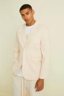 Mens Natural Single Breasted Relaxed Linen Suit Jacket