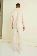 Mens Natural Single Breasted Relaxed Linen Suit Jacket