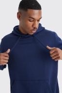 Mens Navy Basic Over The Head Hoodie