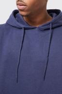 Mens Navy Basic Oversized Fit Hoodie