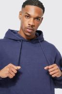 Mens Navy Basic Oversized Fit Hoodie