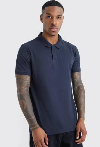 Mens Navy Basic Polo