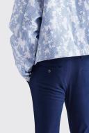 Mens Navy Fixed Waist Skinny Chino Trouser