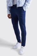 Mens Navy Fixed Waist Skinny Chino Trouser