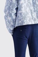 Mens Navy Fixed Waist Skinny Chino Trouser