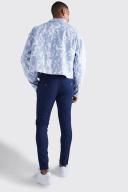 Mens Navy Fixed Waist Skinny Chino Trouser